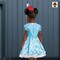 Toddler Vintage Minnie Mouse Costume Blue Polka Dot Dress Ribbon Waist